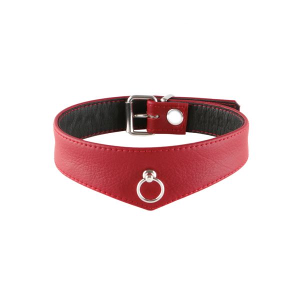 Lederhalsband Elegance Rot S