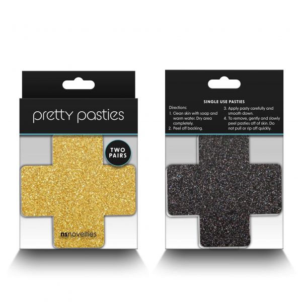 Pasties Glitzer-Kreuze 2 Paare