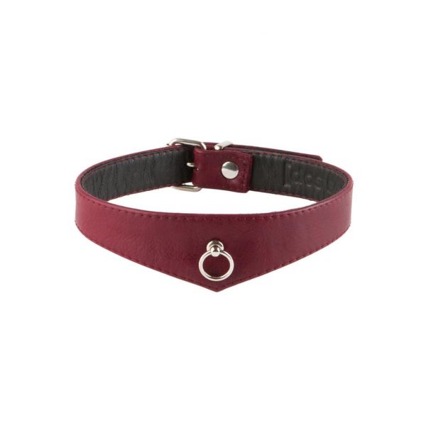 Lederhalsband Elegance Rostrot - M