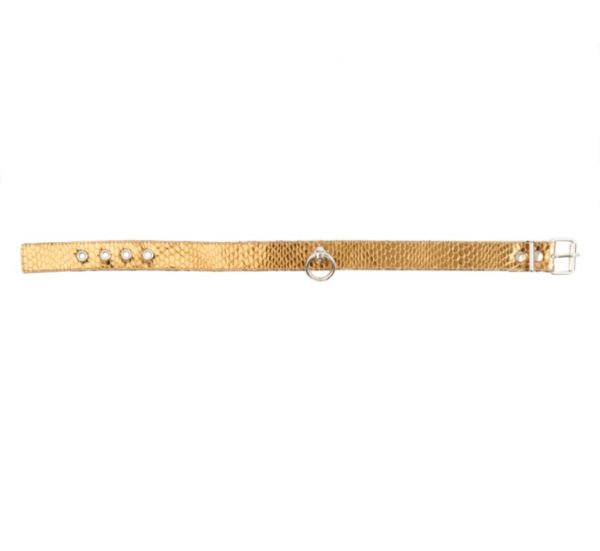 Lederhalsband Classic Gold