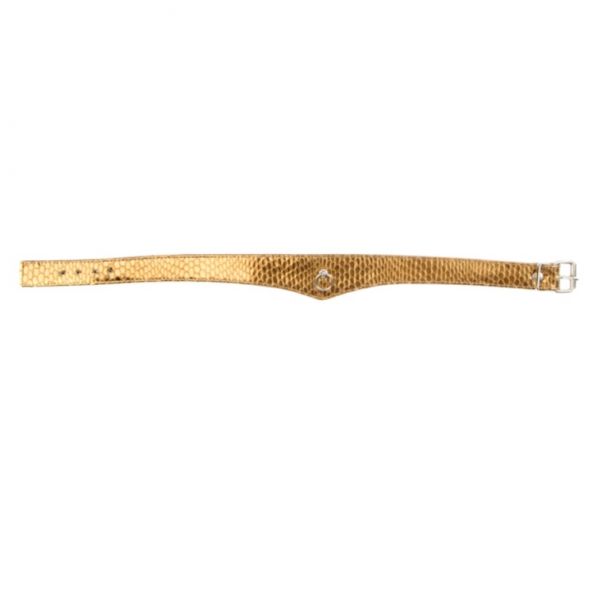 Lederhalsband Elegance Gold
